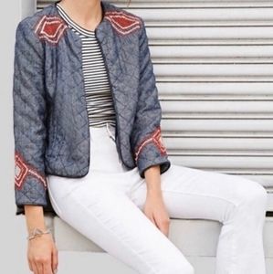 Forever 21 Embroidered Denim Jacket